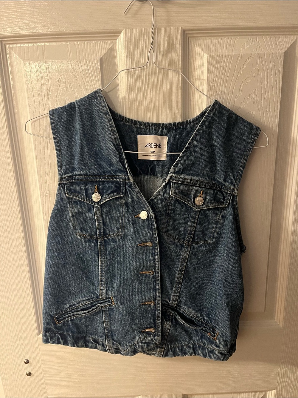Ardene Dark Blue Denim Vest with Button Front